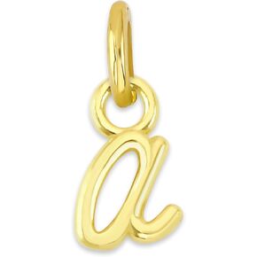 Dainty Solid 14k Gold Wire Initial Charm with Jump Ring