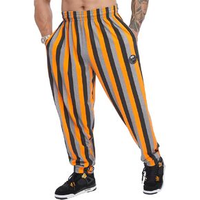Men's Loose Fit Striped Sweatpants with Pockets, Oldschool Baggy Gym Training Pants