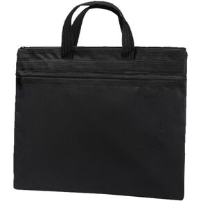 A4 Zipper Document File Bag Pouch with Handle Waterproof Double Pocket Canvas File Storage Bag for Project Office School Foldable File Document Handbag Carrying Bag