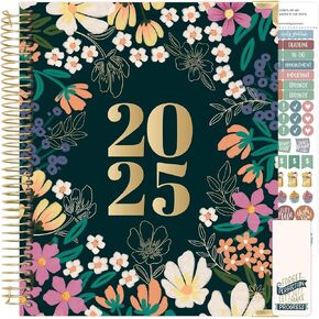 bloom daily planners 2025 Hardcover Calendar Year Goal & Vision Planner (January 2025 - December 2025) - Monthly/Weekly Column View Agenda Organizer - 7.5" x 9" - Midnight Sky
