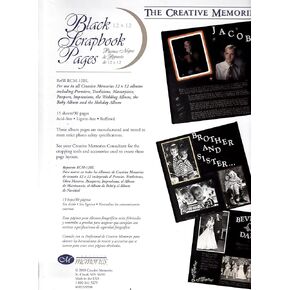 Creative Memories Black Scrapbook Pages 12x12 RCM-12BL