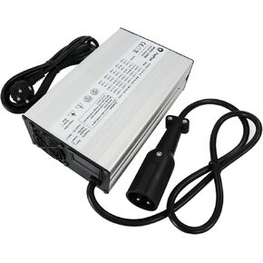 48Volt 15Amp Golf cart LFP Battery Charger for EZGO，3-Pin Triangle Style Plug, 48V 15A 900W with LCD Display,Suitable for 51.2V 50Ah 60Ah 100Ah 150Ah Golf car Lithium Iron Phosphate Batteries.