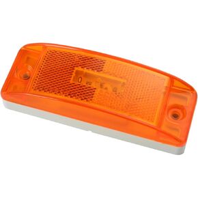 Grote 47073-3 Supernova Sealed Turtleback II LED Clearance Marker Light with Built-in Reflector and Male Pin - Amber (Bulk Packaging)