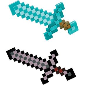 Disguise Minecraft Netherite Sword and Diamond Sword Costume Accessory Bundle