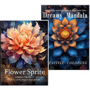 2Pcs Mandala Adult Coloring Book for Women, Mindfulness Adult Coloring Book Gift for Adult to Relax, Anxiety and Depression Set of 2 Coloring Books Bulk for Adults 48 Pages Stress Relief Gifts