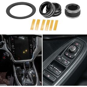Media Volume Tune Engine Start Mirror Control Switch Knob Cover Ring for Subaru Crosstrek Impreza 2024-2025 Sturdy | Interior Decal Trim Red 4 Pcs