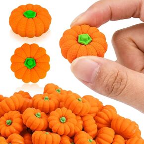 Pumpkin Erasers Bulk Fall Mini 3D Erasers Novelty Party Pencil Eraser for Autumn Thanksgiving Party Favor Teacher Rewards Classroom Gift Goodie Bags Fillers Classroom Prizes(Orange,Red,Green)
