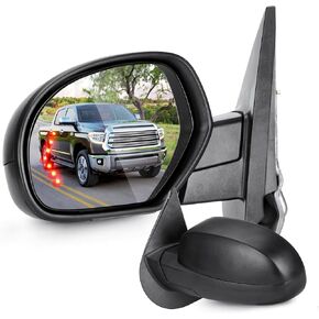 Towing Mirrors for Chevy GMC 2007-2013 Avalanche Sierra Suburban 1500 2500 Silverado 3500 Tahoe Yukon Power Heated with Arrow Light Manual Folding (1 Pair)