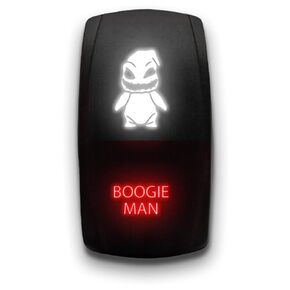 Boogie Man Laser Etched 5-Pin Single Pole Single Throw Vertical Rocker Switch ON-Off SPST Toggle Switch 20A 12V, Green