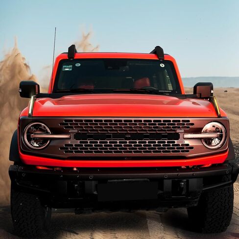 ضوء رؤية مزدوج اللون من Mabett لملحقات Ford Bronco 2021 2022 2023 2024، غطاء محرك السيارة المحسن يناسب Bronco 2/4 باب، إشارة الانعطاف المشعة وأضواء الطرق الوعرة in Kuwait