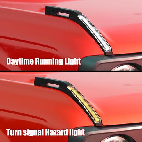 ضوء رؤية مزدوج اللون من Mabett لملحقات Ford Bronco 2021 2022 2023 2024، غطاء محرك السيارة المحسن يناسب Bronco 2/4 باب، إشارة الانعطاف المشعة وأضواء الطرق الوعرة in Kuwait