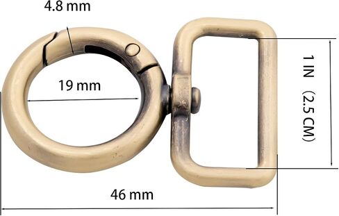 Loosco 10PCS Metal O Ring for O Ring Spring Opening Snap Trigger Clip Buckle Charm Purse Making (Brushed Brass) in Kuwait