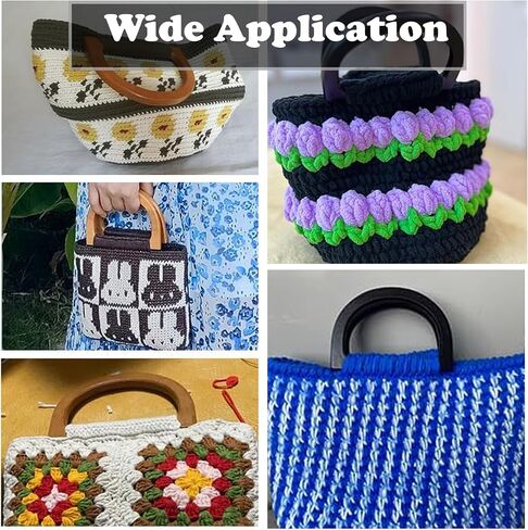 Yayatty 2 PCS Wooden Purse Handles 1 PCS Leather Oval Bag Nail Bottom Shaper, Wooden D-Shaped Handbag Handle Crochet Bag Cushion Pad Base Shoulder Bag Bucket Bag Making Suppl in Saudi Arabia