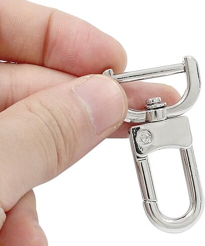 BokWin 8 قطع مشبك دوار خطاف 3/4 بوصة دوار كوبستر مخلب مشبك D حلقة خطاف غلق قابل للفصل مع مفك براغي لحقيبة المحفظة الجلدية (فضي) in Kuwait