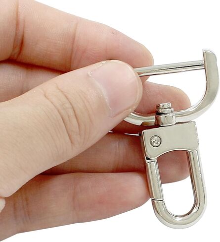 BokWin 8 قطع مشبك دوار خطاف 3/4 بوصة دوار كوبستر مخلب مشبك D حلقة خطاف غلق قابل للفصل مع مفك براغي لحقيبة المحفظة الجلدية (فضي) in Kuwait