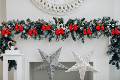Threetols 10PCS Christmas Wreath Bows, Red Black Buffalo Plaid Bows for Wreath Farmhouse Bows for Front Door Winter Red Bows Christmas Tree Bows for New Year Indoor Outdoor Xmas Decorations in Saudi Arabia