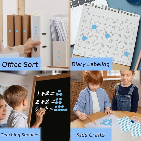 ملصقات منقطة مقاس 0.375 بوصة، ملصقات تسعير Yardsale، ملصق سعر بيع المرآب، جرة التوابل، ملصقات دائرية فارغة قابلة للكتابة، ملصقات دائرة زرقاء لمعظم المناسبات، على سبيل المثال، نوع مذكرات المكتب 3000 قطعة in Kuwait