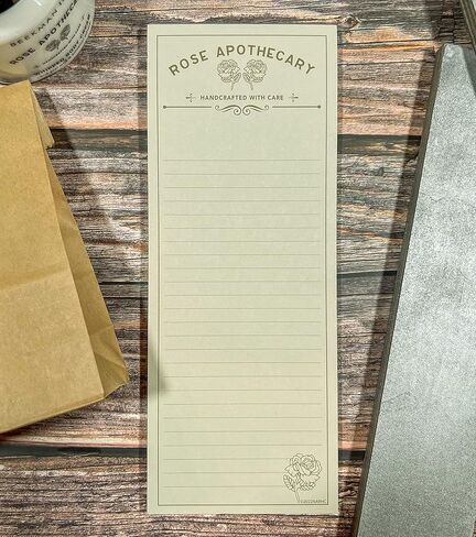 مفكرة قائمة الصيدلة من Conquest Journal Schitt's Creek Rose لقائمة البقالة، قائمة المهام، تذكيرات، 9 بوصة × 3.5 بوصة، 50 ورقة، مرخصة رسميًا in Kuwait