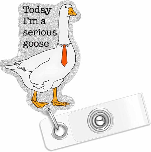 Serious Goose Badge Reel, Funny Goose Badge Reels Retractable, Name Badge Holder Reel ID Clip for Nurse Nursing Medical Assisatant Office Hospital in Kuwait