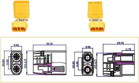 5 Pairs Amass MT60 Plug 3-Pole 3.5mm Bullet Connectors Set RC Motor Plug Connector for RC ESC to Motor with Housing for RC Lipo in Kuwait