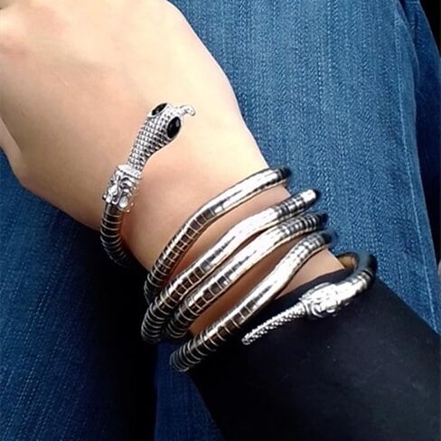 WLL Personalized Snake Adjustable Open Rings Snake Hand Chain Bracelet Snake Chain Finger Ring Bracelet Animal Jewelry Halloween Accessories in Kuwait