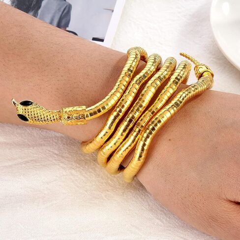 WLL Personalized Snake Adjustable Open Rings Snake Hand Chain Bracelet Snake Chain Finger Ring Bracelet Animal Jewelry Halloween Accessories in Saudi Arabia