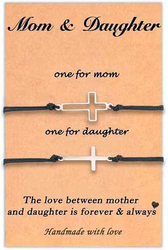 Cross Couples Bracelets,Family Matching Bracelets,Handmade Adjustable Cross Pinky Promise Bracelets,Cross Jewelry Gifts for Men Women in Saudi Arabia