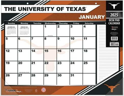 TURNER SPORTS Texas Longhorns 2025 22x17 Desk Calendar (25998061490) in Saudi Arabia
