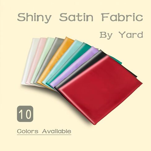 Satin Fabric by The Yard ，60 Inch Wide ，Soft Charmeuse Silk Satin Fabrics for Sewing,Wedding Dress,DIY Craftings, Costumes,Draping,Table Runner,Cloth Napkins (Ivory White, 1yard) in Saudi Arabia
