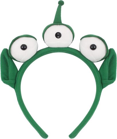 عصابة رأس RUNUP Green Alien Headband Three Eyes Alien Plush Headbands Alien زي قبعة موضوع حفلة الهالوين التنكرية إكسسوارات غريبة للنساء والأطفال عصابة رأس غريبة in Saudi Arabia