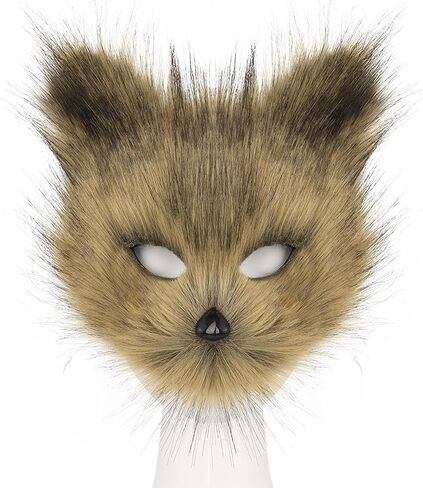 Cat Fox Mask Tail and Paws Gloves Set Furry Animal Therian Kit Masquerade Halloween Cosplay Costume Accessory in Saudi Arabia