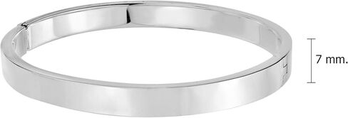 AeraVida Classic Modern Hinged 7 mm Oval .925 Sterling Silver Bangle Bracelet | Minimalist Round Bracelet for Women | Casual Daily Wear Accessory in Saudi Arabia