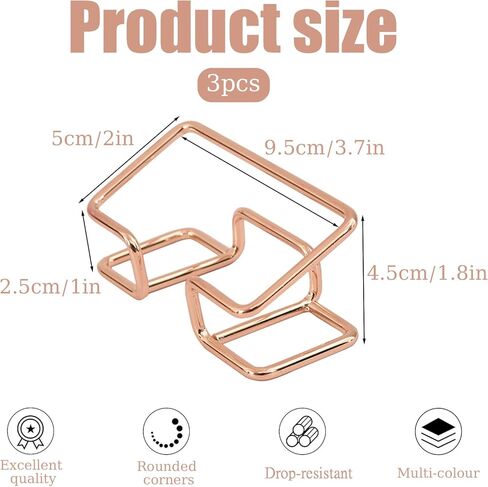 3 Pack Gold Business Card Holder Desk, Metal Business Card Display Stand, Modern Name Business Card Organizer for Desktop Office Home Reception School Women Men (Gold) in Kuwait