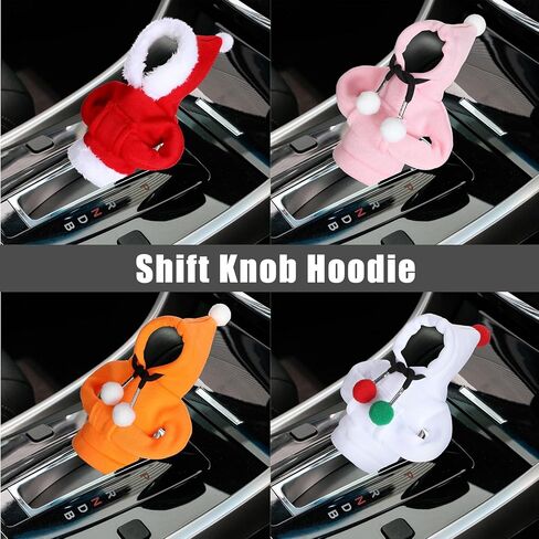 4 قطع عيد الميلاد والعتاد التحول المقبض هوديي العالمي سيارة التحول المقبض هوديي الشتاء الدافئ هوديي سيارة والعتاد التحول غطاء مضحك والعتاد التحول المقبض قميص سترة للسيارات الداخلية اكسسوارات الزينة in Kuwait