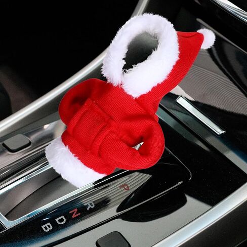 4 قطع عيد الميلاد والعتاد التحول المقبض هوديي العالمي سيارة التحول المقبض هوديي الشتاء الدافئ هوديي سيارة والعتاد التحول غطاء مضحك والعتاد التحول المقبض قميص سترة للسيارات الداخلية اكسسوارات الزينة in Kuwait