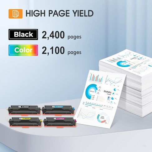 خراطيش حبر 414A 4 عبوات MFP M479fdw بديلة متوافقة مع HP 414A 414X لحبر الطابعة HP Color Laserjet Pro MFP M479fdw M479fdn M479dw M454dw M454dn M479dn (أسود سماوي أصفر أرجواني) in Kuwait