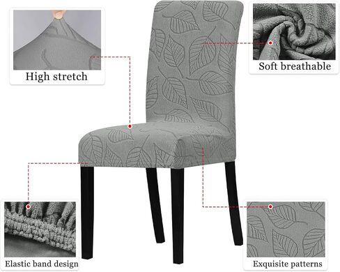Lellen Dining Chair Slipcovers Set of 4 - Chair Covers for Dining Chairs Kitchen Chair Slipcovers Dining Room Chair Covers Dining Parsons Chair Protector Cover for Chairs Dining Room（Cream） in Saudi Arabia