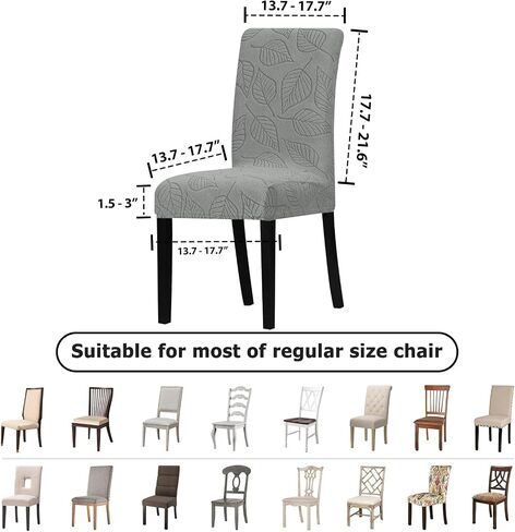 Lellen Dining Chair Slipcovers Set of 4 - Chair Covers for Dining Chairs Kitchen Chair Slipcovers Dining Room Chair Covers Dining Parsons Chair Protector Cover for Chairs Dining Room（Cream） in Saudi Arabia