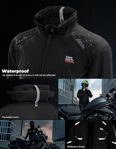 KEMIMOTO Riding Heated Jacket with Heating Time 6-12H, Heated Riding Gear for Men CE 1 Protective Armor Riding Jacket in Saudi Arabia