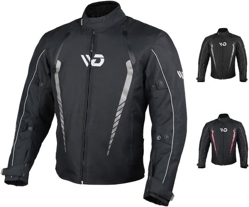 WD Emperor Men's Cordura Motorcycle Jacket (Black, X-Large), All Season, CE Approved Armor in Kuwait
