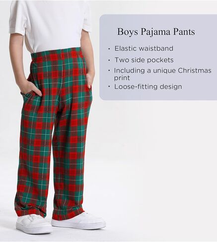 Bamboo Viscose Toddler Boys Wide Leg Pajama Pants Elastic Waist Pajama Bottom with Pockets in Kuwait