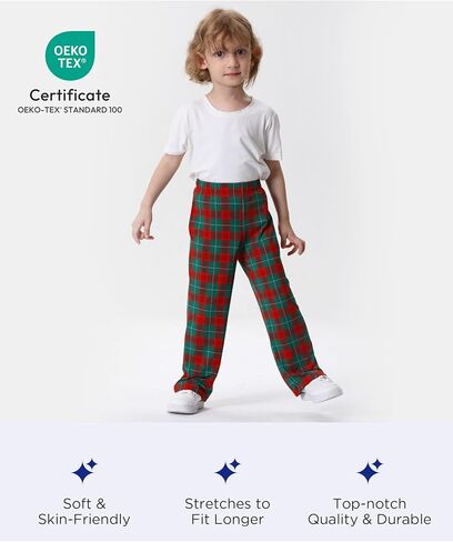 Bamboo Viscose Toddler Boys Wide Leg Pajama Pants Elastic Waist Pajama Bottom with Pockets in Kuwait