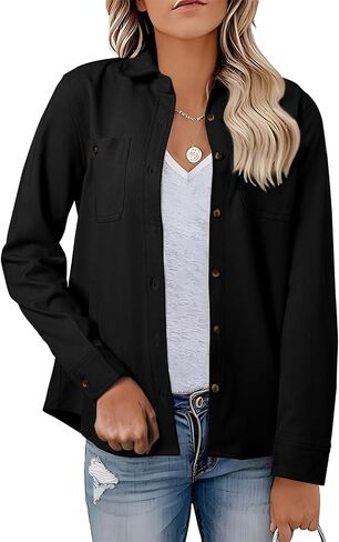 Astylish Womens Jacket Shirts Casual Long Sleeve Button Down Lightweight Fall Fashion Jackets Outfits in Saudi Arabia