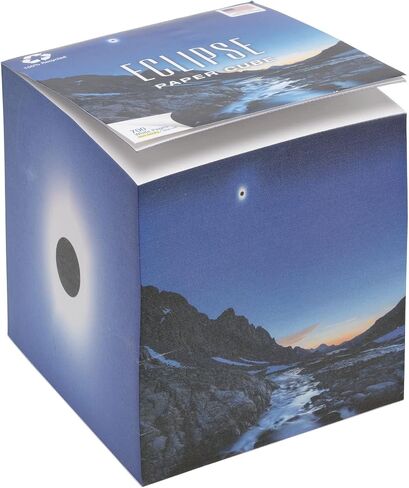 EARTHCUBE (2017 Eclipse Design Blank White 3.5 Inch Note Cube (Not Sticky) Made in USA (Paper US or CAN) 100% Recycled 700 Tear-off Pages (Not Loose) in Saudi Arabia
