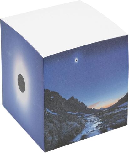 EARTHCUBE (2017 Eclipse Design Blank White 3.5 Inch Note Cube (Not Sticky) Made in USA (Paper US or CAN) 100% Recycled 700 Tear-off Pages (Not Loose) in Saudi Arabia