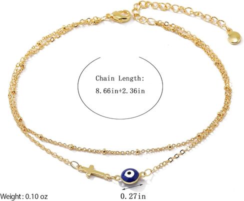 HEYU Ankle bracelets for women girls, anklets for women 18K Gold Plated Beach Dainty Cute Adjustable Size Stainless steel ankle bracelets Personalized Foot chain Summer Jewelry Gifts in Kuwait