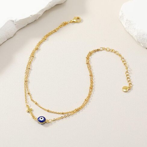 HEYU Ankle bracelets for women girls, anklets for women 18K Gold Plated Beach Dainty Cute Adjustable Size Stainless steel ankle bracelets Personalized Foot chain Summer Jewelry Gifts in Kuwait