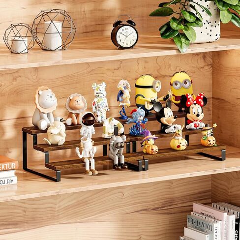 Giikin Set of 2 Wooden Display Stand Riser, 3 Tier Display Stand Perfume Organizer Stand Cupcake Stand Holder, Tiered Display Stand Risers Display Shelf for Home and Shop in Saudi Arabia