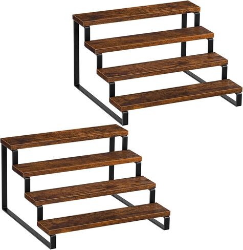 مجموعة من 2 حامل عرض خشبي من Giikin، حامل عرض من 3 طبقات، حامل منظم العطور، حامل حامل كب كيك، حامل عرض متدرج، رف عرض للمنزل والمتجر in Kuwait