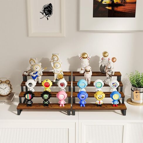 مجموعة من 2 حامل عرض خشبي من Giikin، حامل عرض من 3 طبقات، حامل منظم العطور، حامل حامل كب كيك، حامل عرض متدرج، رف عرض للمنزل والمتجر in Kuwait